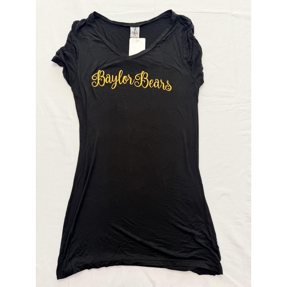 Baylor Bears Shirt Womens Small Black NCAA College V Neck Soft Tee Venley USA